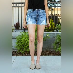 KanCan High Rise Distressed Cut Off Jean Shorts Size 9
